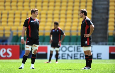 07.10.11 - Wales Rugby Captains Run - Dan Lydiate and Sam Warburton during training. 