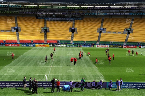 07.10.11 - Wales Rugby Captains Run - Wales players train at the Westpac Stadium in Wellington. 