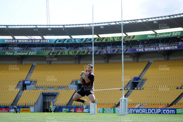 07.10.11 - Wales Rugby Captains Run - George North during training at the Westpac Stadium in Wellington. 