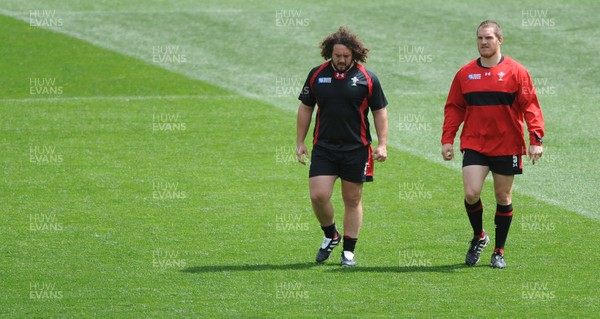 07.10.11 - Wales Rugby Captains Run - Adam Jones and Gethin Jenkins during training. 