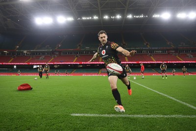 081125 - Wales Rugby Captains Run ahead of their first game against Argentina - Tomos Williams during training