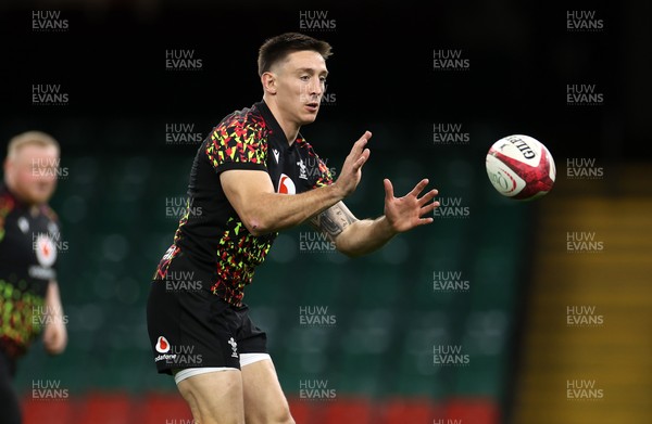 081125 - Wales Rugby Captains Run ahead of their first game against Argentina - Josh Adams during training
