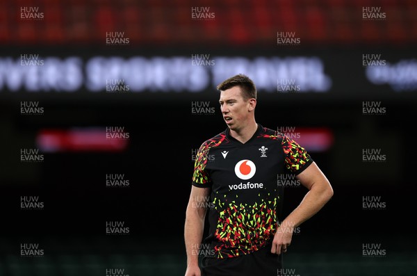 081125 - Wales Rugby Captains Run ahead of their first game against Argentina - Adam Beard during training