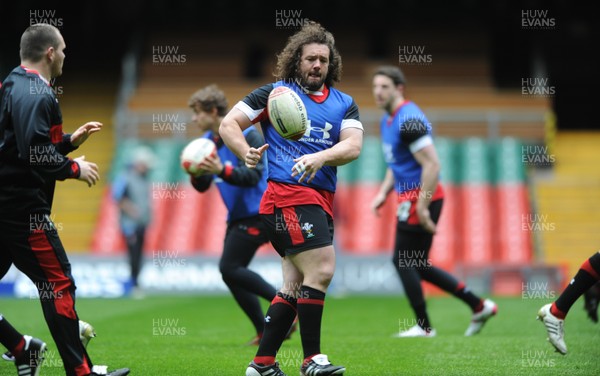 090312 - Wales Rugby Captains Run -Adam Jones during training