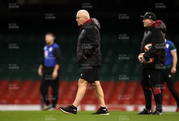 090324 - Wales Rugby Captains Run at the Principality Stadium the day before their 6 Nations game against France - Warren Gatland, Head Coach during training