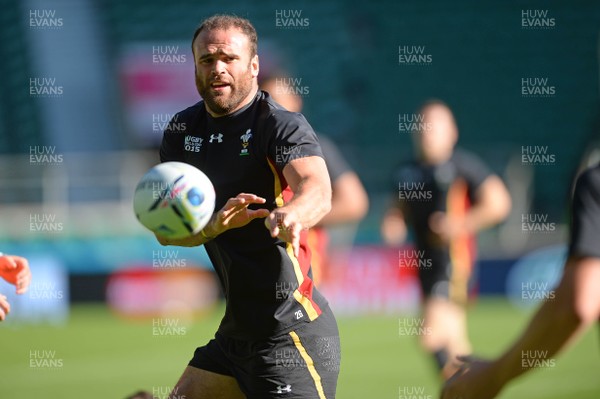 091015 - Wales Rugby Training -Jamie Roberts during training