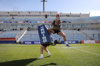 100726 - Wales Rugby Captains Run ahead of their game against Argentina in San Juan tomorrow - Louis Rees-Zammit during training