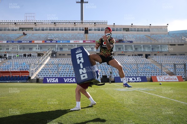 100726 - Wales Rugby Captains Run ahead of their game against Argentina in San Juan tomorrow - Louis Rees-Zammit during training