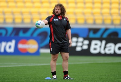10.09.11 - Wales Rugby Captains Run - Adam Jones during training. 