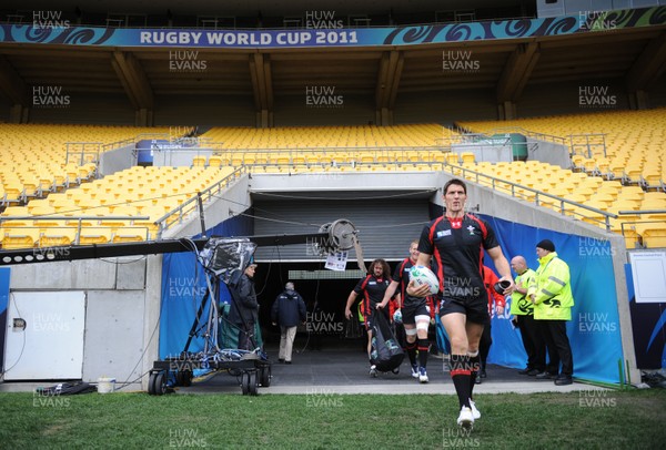 10.09.11 - Wales Rugby Captains Run - James Hook walks out for training at Westpac Stadium, Wellington. 