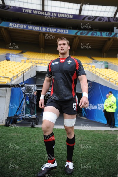 10.09.11 - Wales Rugby Captains Run - Dan Lydiate walks out for training at Westpac Stadium, Wellington. 