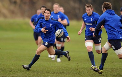 11.02.11 - Wales Rugby Captains Run - James Hook during training. 