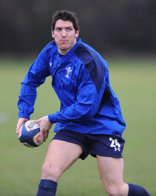 11.02.11 - Wales Rugby Captains Run - James Hook in action during training. 