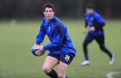 11.02.11 - Wales Rugby Captains Run - James Hook in action during training. 