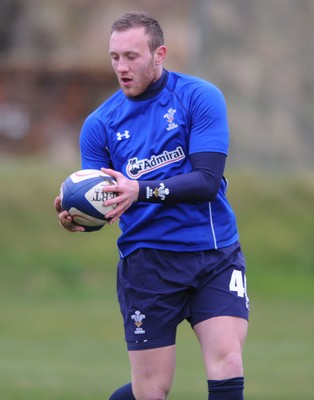 11.02.11 - Wales Rugby Captains Run - Morgan Stoddart in action during training. 