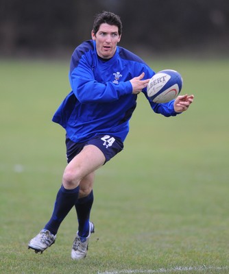11.02.11 - Wales Rugby Captains Run - James Hook in action during training. 