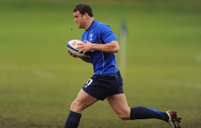 11.02.11 - Wales Rugby Captains Run - Jamie Roberts in action during training. 