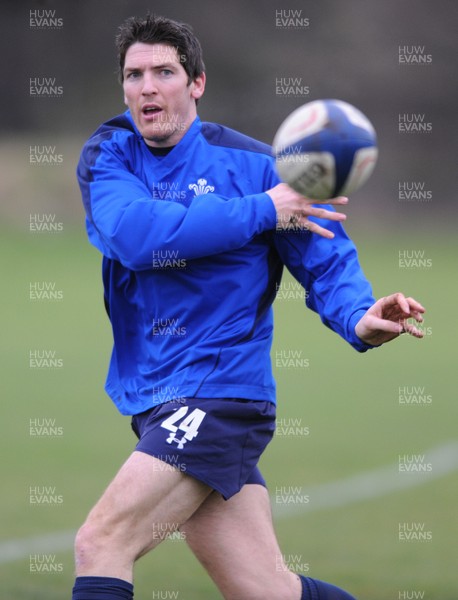 11.02.11 - Wales Rugby Captains Run - James Hook in action during training. 