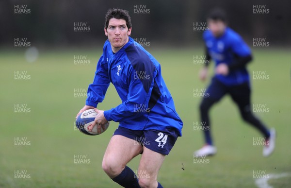 11.02.11 - Wales Rugby Captains Run - James Hook in action during training. 