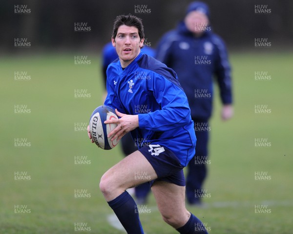 11.02.11 - Wales Rugby Captains Run - James Hook in action during training. 