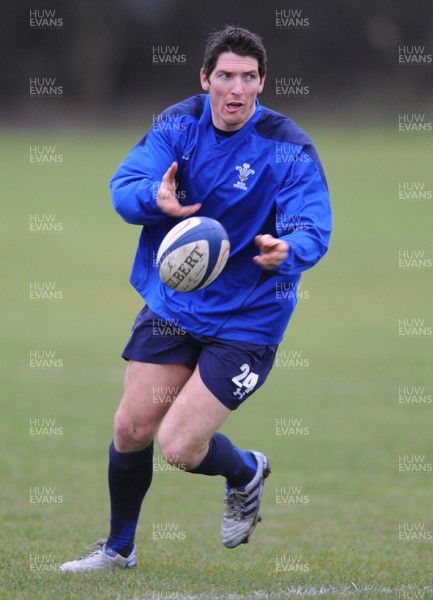 11.02.11 - Wales Rugby Captains Run - James Hook in action during training. 