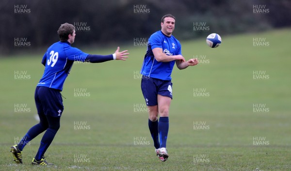 11.02.11 - Wales Rugby Captains Run - Jamie Roberts in action during training. 