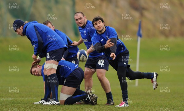 11.02.11 - Wales Rugby Captains Run - Mike Phillips in action during training. 