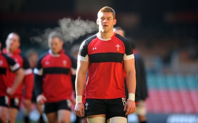 110212 - Wales Rugby Captains Run -Dan Lydiate during training