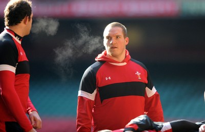 110212 - Wales Rugby Captains Run -Gethin Jenkins during training