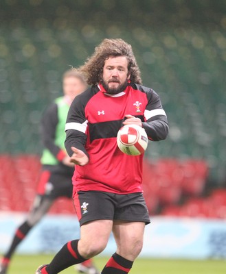 110212   Wales rugby TrainingAdam Jones during training at the Millennium Stadium