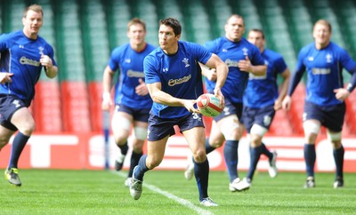 11.03.11 - Wales Rugby Training - James Hook during training. 