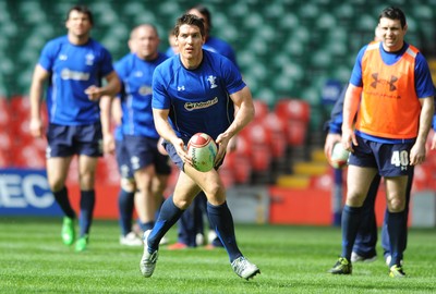 11.03.11 - Wales Rugby Training - James Hook during training. 