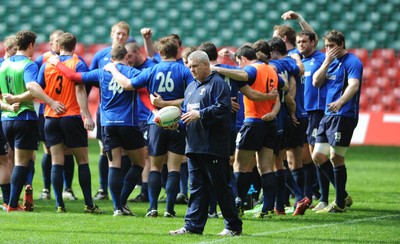 11.03.11 - Wales Rugby Training - Wales head coach Warren Gatland during training. 