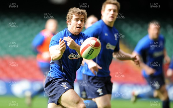 11.03.11 - Wales Rugby Training - Leigh Halfpenny during training. 