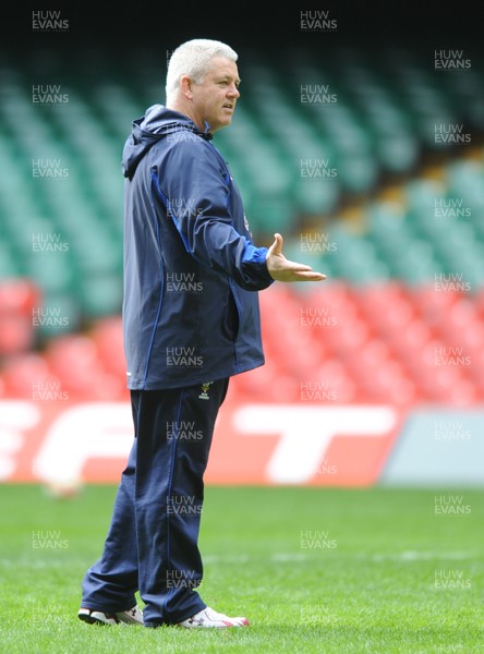 11.03.11 - Wales Rugby Training - Wales head coach Warren Gatland during training. 