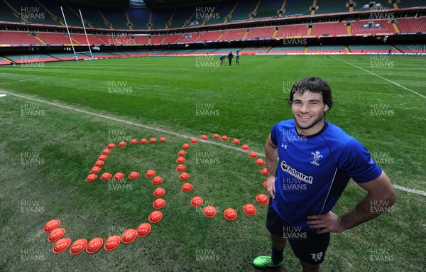 11.03.11 - Wales Rugby Training - Mike Phillips who will win his 50th Welsh cap against Ireland tomorrow. 