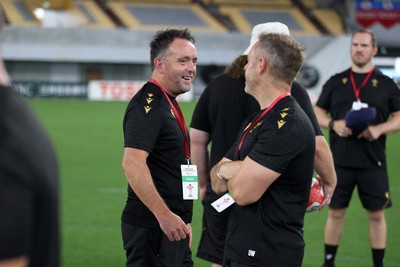 110725 - Wales Rugby Captains Run the day beofre their final tour match against Japan - Matt Sherratt, Head Coach during training