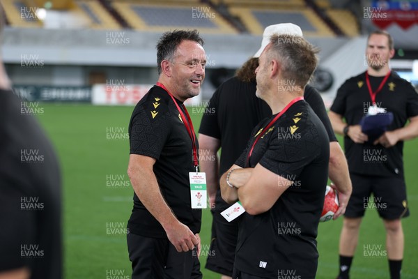 110725 - Wales Rugby Captains Run the day beofre their final tour match against Japan - Matt Sherratt, Head Coach during training