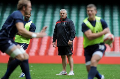 12.08.11 - Wales Rugby Captains Run - Head coach Warren Gatland during training. 