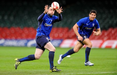 12.11.10 - Wales Rugby Training - Stephen Jones during training. 