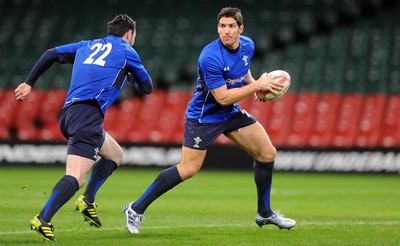 12.11.10 - Wales Rugby Training - James Hook during training. 