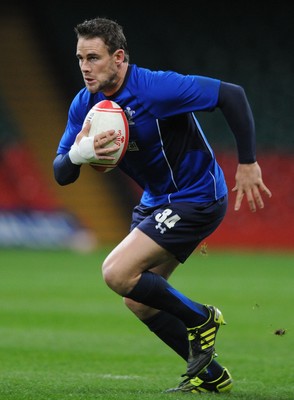 12.11.10 - Wales Rugby Training - Lee Byrne during training. 