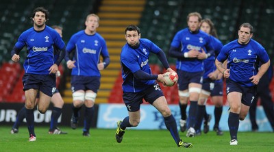 12.11.10 - Wales Rugby Training - Stephen Jones during training. 