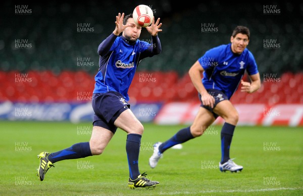 12.11.10 - Wales Rugby Training - Stephen Jones during training. 
