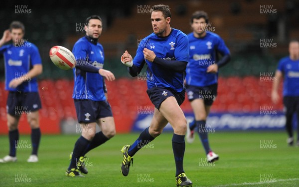12.11.10 - Wales Rugby Training - Lee Byrne during training. 