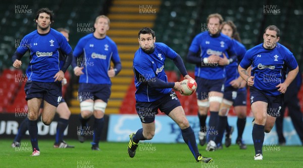 12.11.10 - Wales Rugby Training - Stephen Jones during training. 
