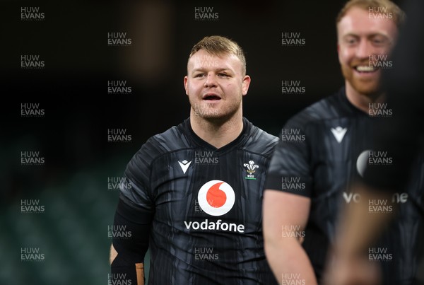 140325 - Wales Rugby Captains Run the day before their final Six Nations game against England - Dewi Lake during training