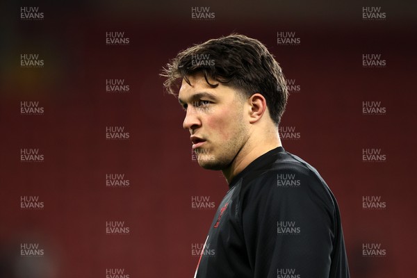 140325 - Wales Rugby Captains Run the day before their final Six Nations game against England - Teddy Williams during training