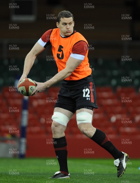 150313 - Wales Rugby Captains Run -Ian Evans during training