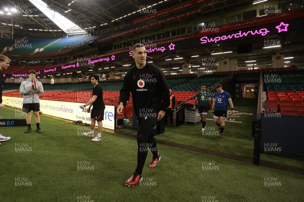 150324 - Wales Rugby Captains Run ahead of their final 6 Nations game against Italy - George North during training